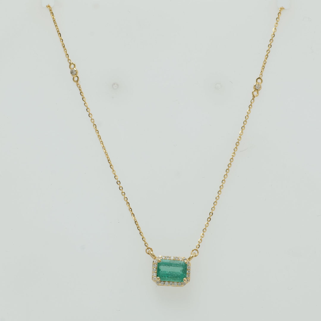 Emerald Halo Necklace