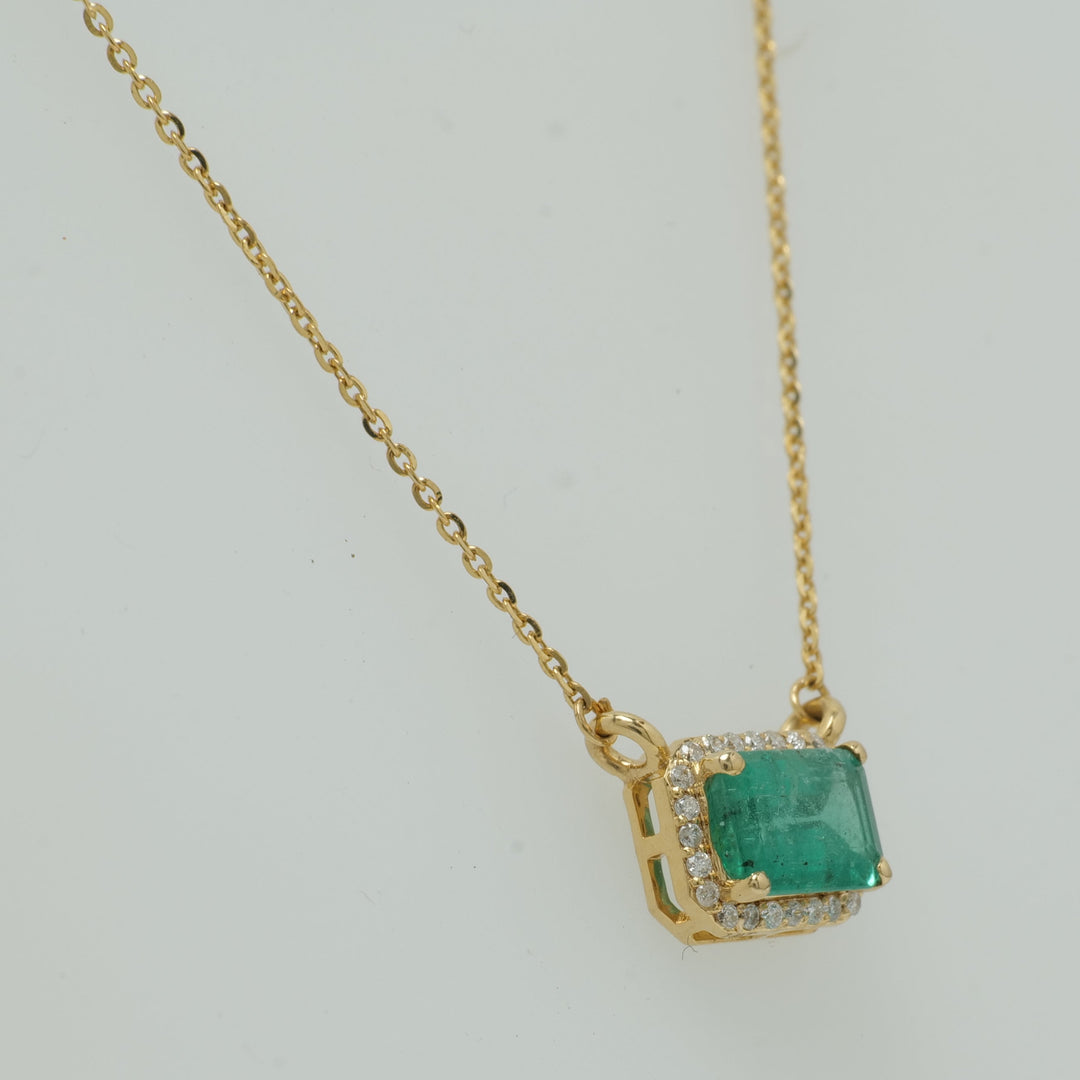 Emerald Halo Necklace