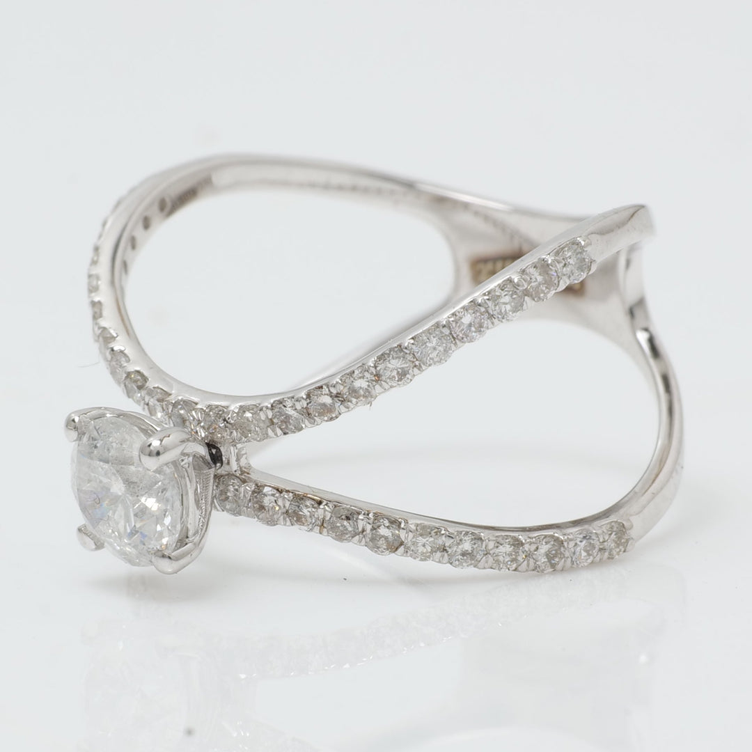 Crossover Solitaire Diamond Ring
