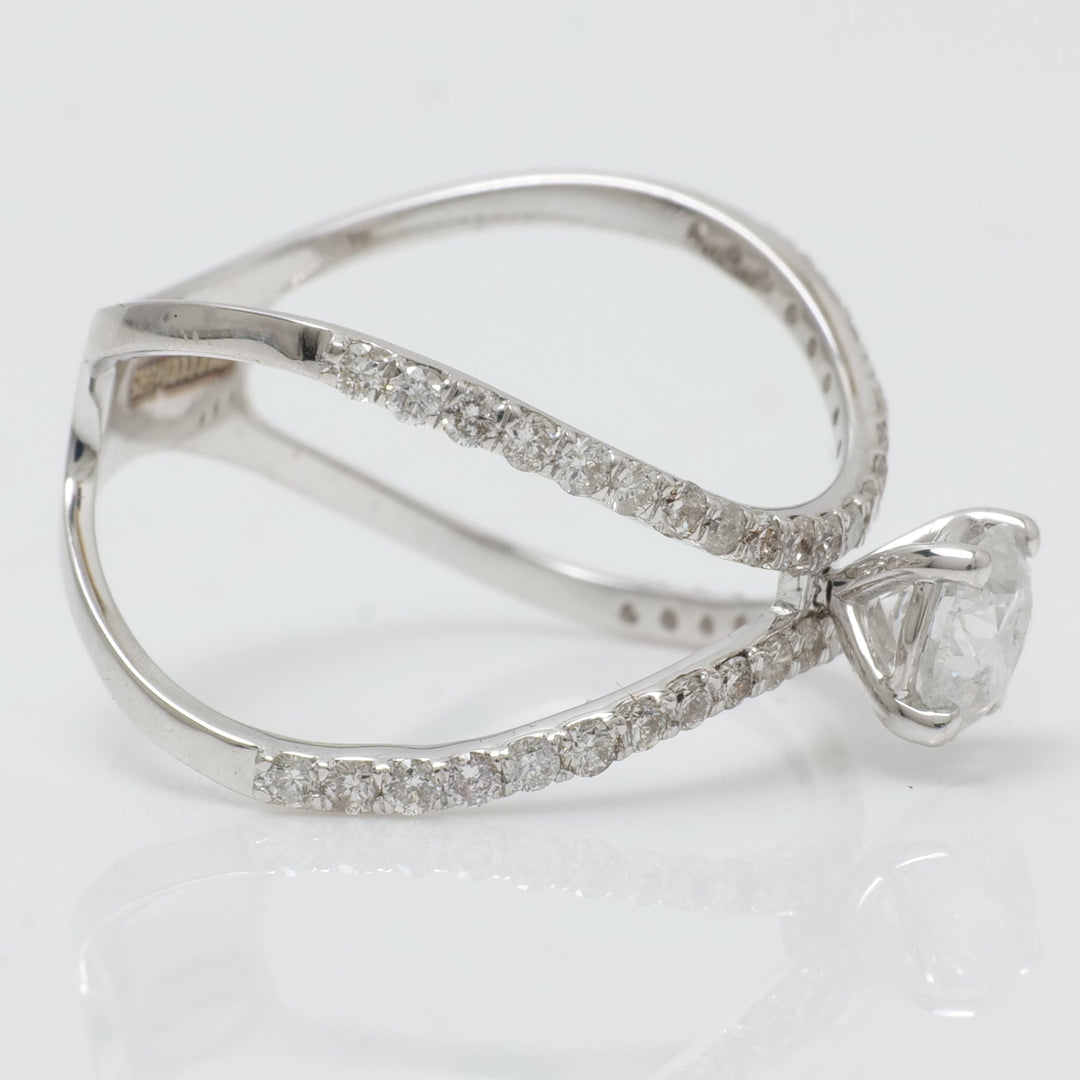 Crossover Solitaire Diamond Ring