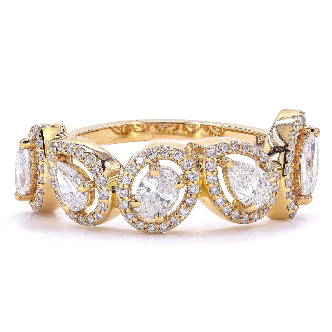 Multi Stone Halo Diamond Ring