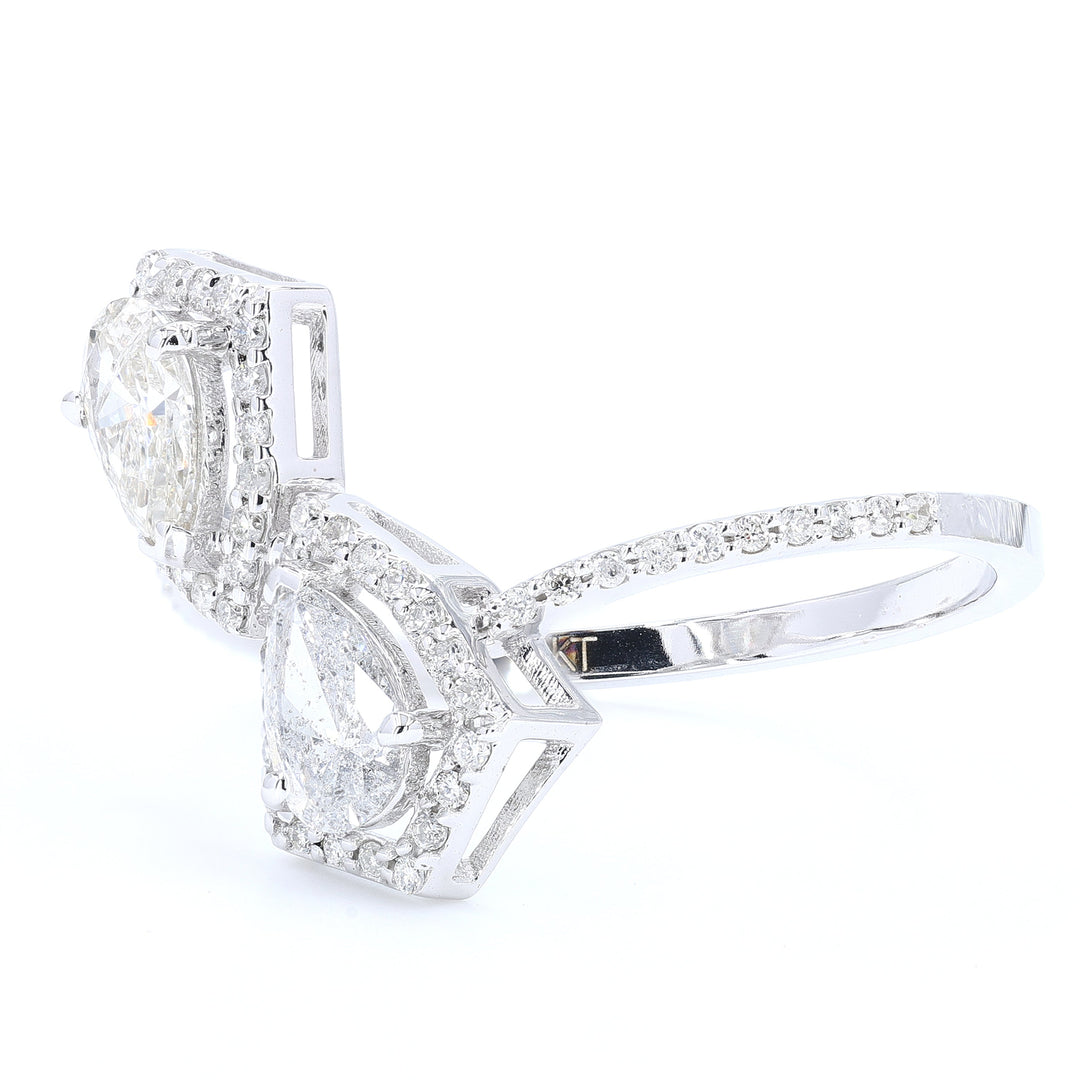 Double Pear Diamond Bypass Ring