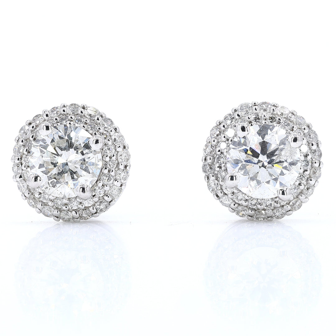 Halo Diamond Stud Earrings