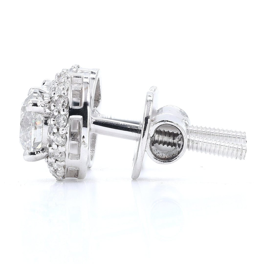 Halo Diamond Stud Earrings