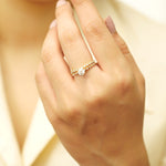 Load image into Gallery viewer, Natural Solitaire Ring With Supporting Band
