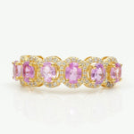 Load image into Gallery viewer, Oval Pink Sapphire Eternity Diamond Band Ring

