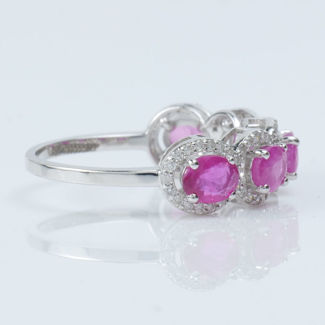 Ruby Halo Eternity Diamond Band Ring