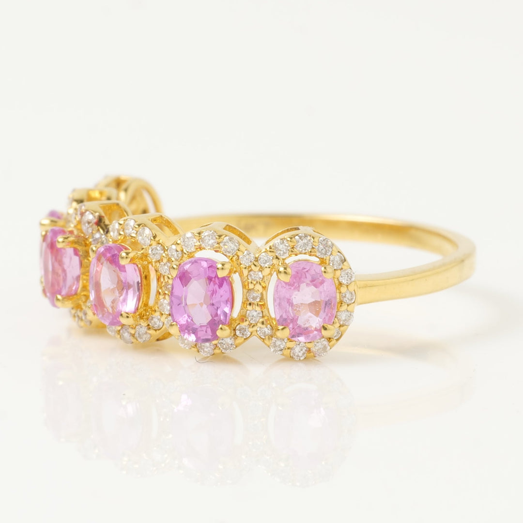 Pink Sapphire Diamond Eternity Band Ring