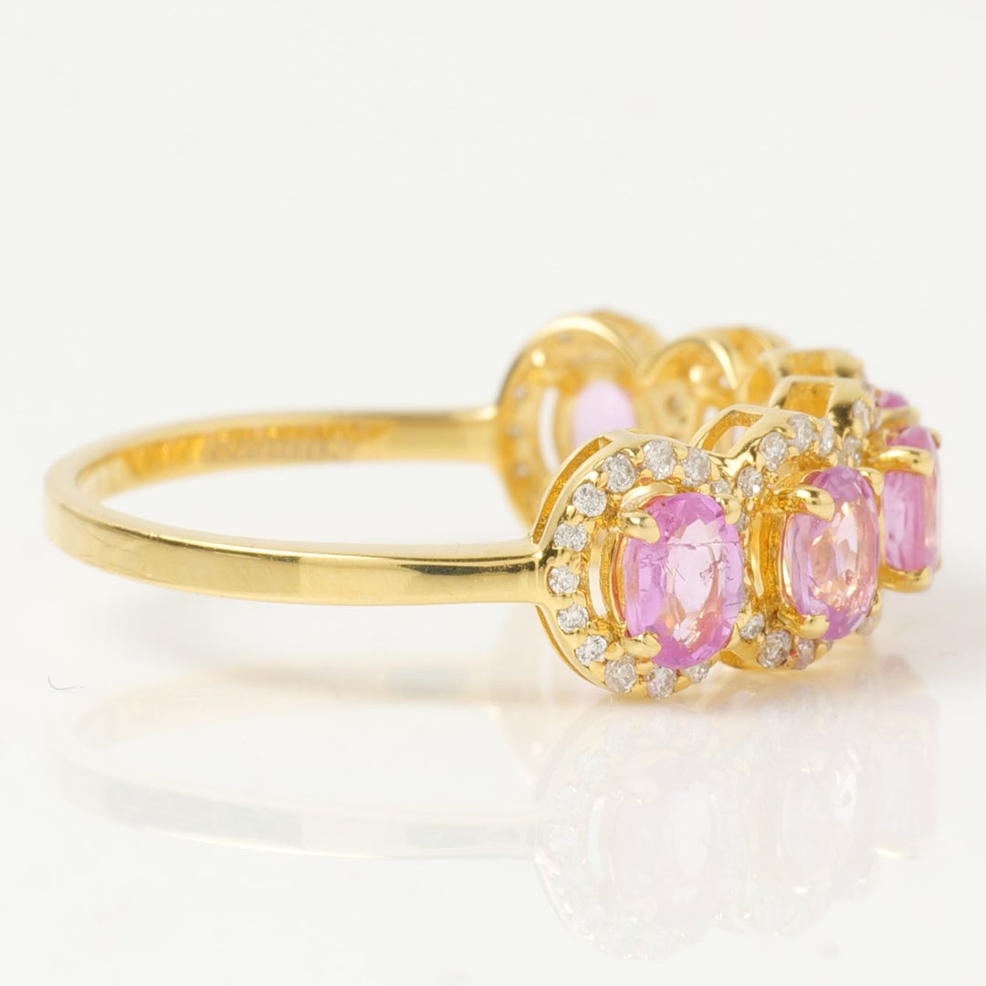 Pink Sapphire Diamond Eternity Band Ring