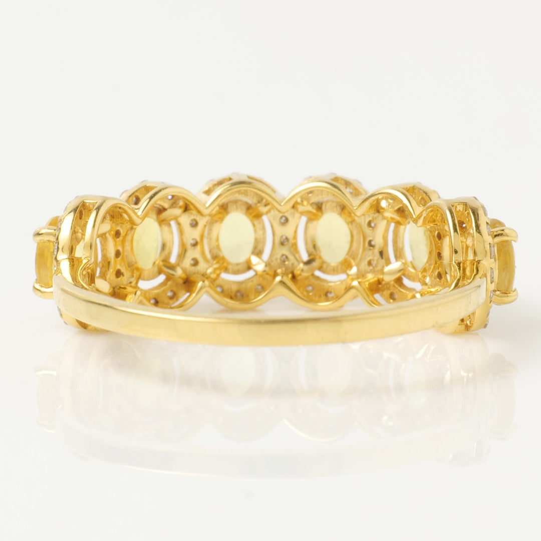 Yellow Sapphire Diamond Eternity Band Ring
