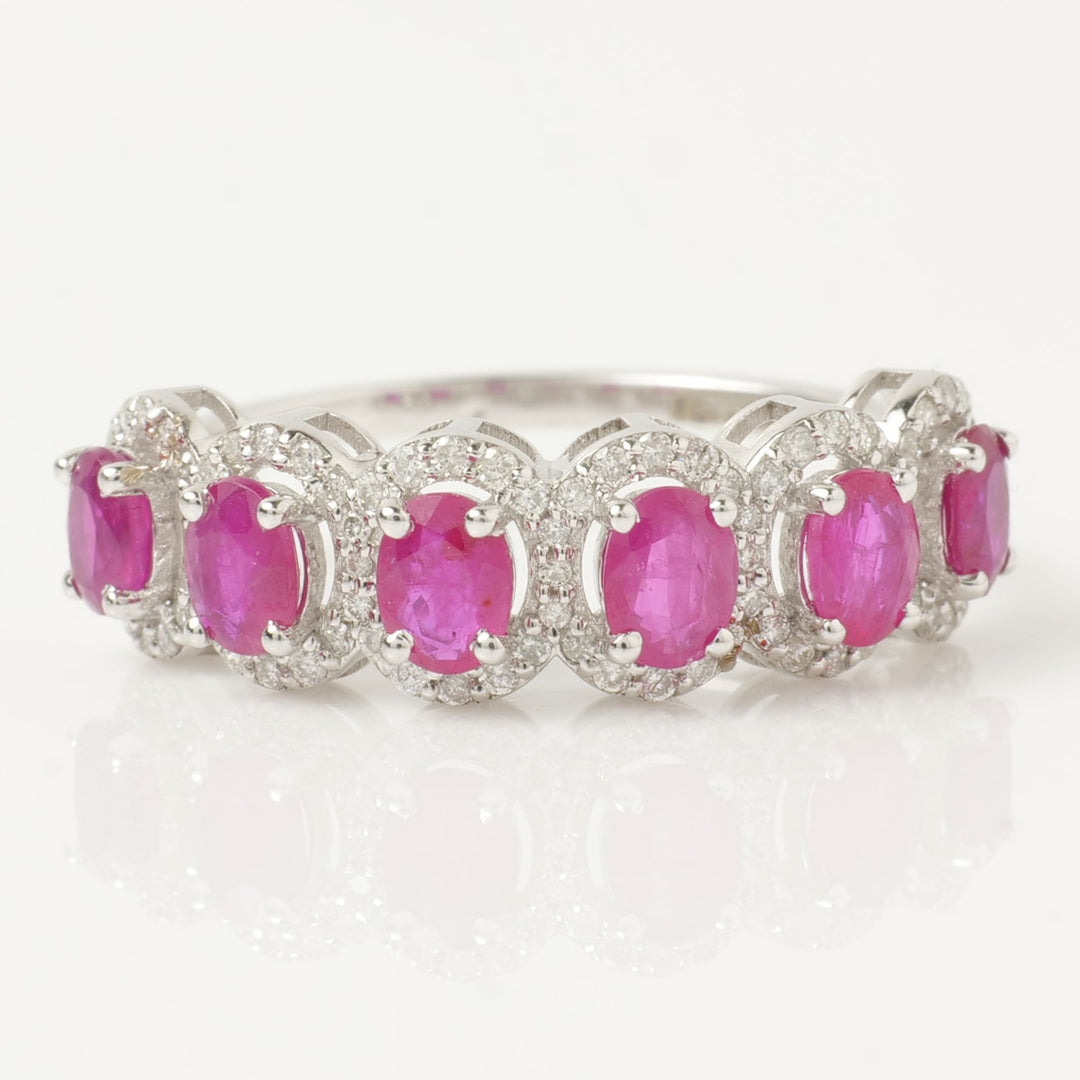 Ruby Diamond Eternity Band Ring
