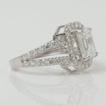 Load image into Gallery viewer, Emerald Cut Halo lab grown Diamond Ring
