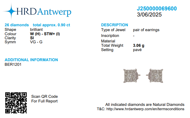 Square Diamond Studs