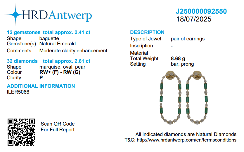 Emerald Diamond Hoop Earrings