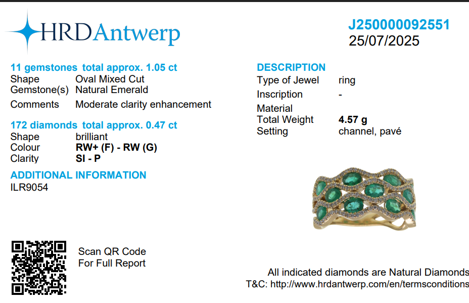 Emerald Wave Diamond Band Ring