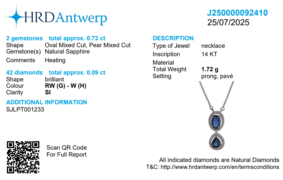 Oval Blue Sapphire Halo Necklace