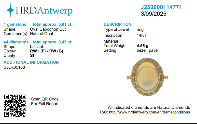 Oval Opal Diamond Halo Ring
