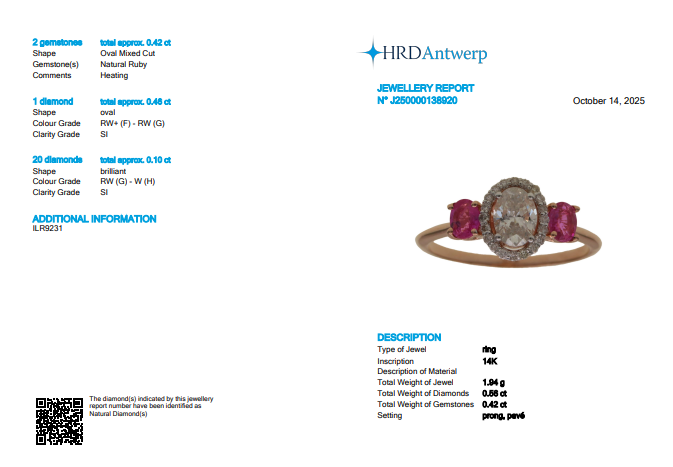 Oval Diamond & Ruby Halo Ring