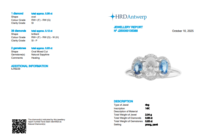 Three Stone Sapphire Diamond Ring