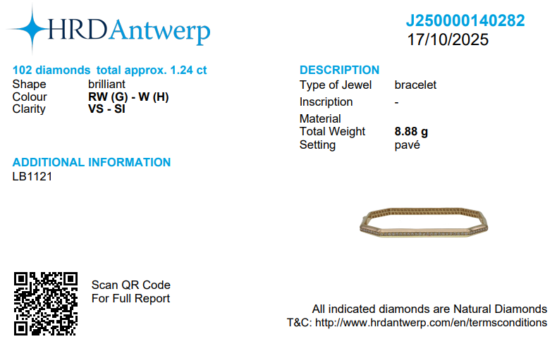 Hexagon Diamond Bangle