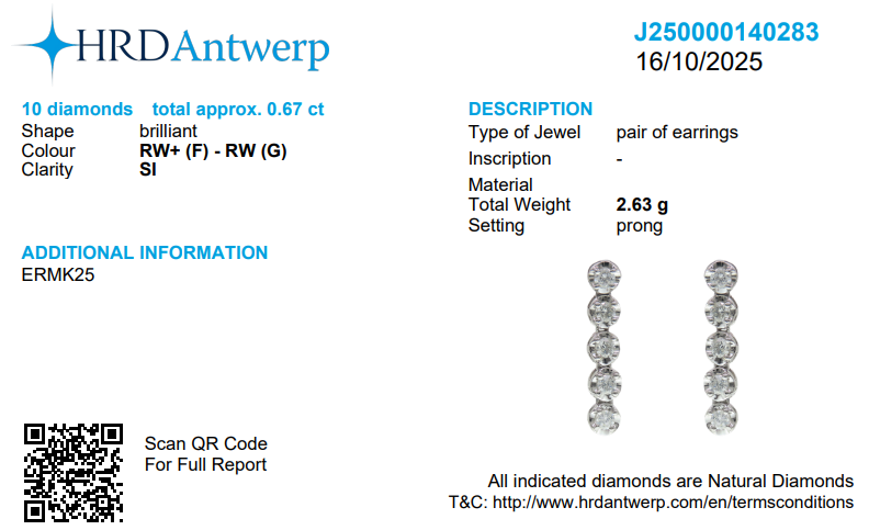 Diamond Line Drop Earrings