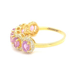 Load image into Gallery viewer, Oval Pink Sapphire Eternity Diamond Band Ring
