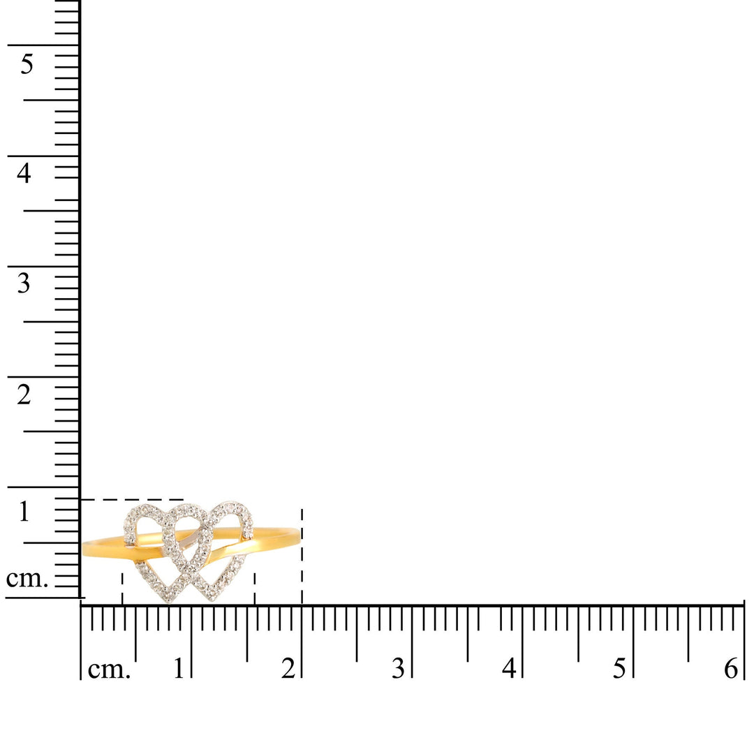 Double Heart Diamond Ring, 14k Solid Gold, Natural Diamonds, Proposal Ring, , Everyday Jewelry Gift For Her