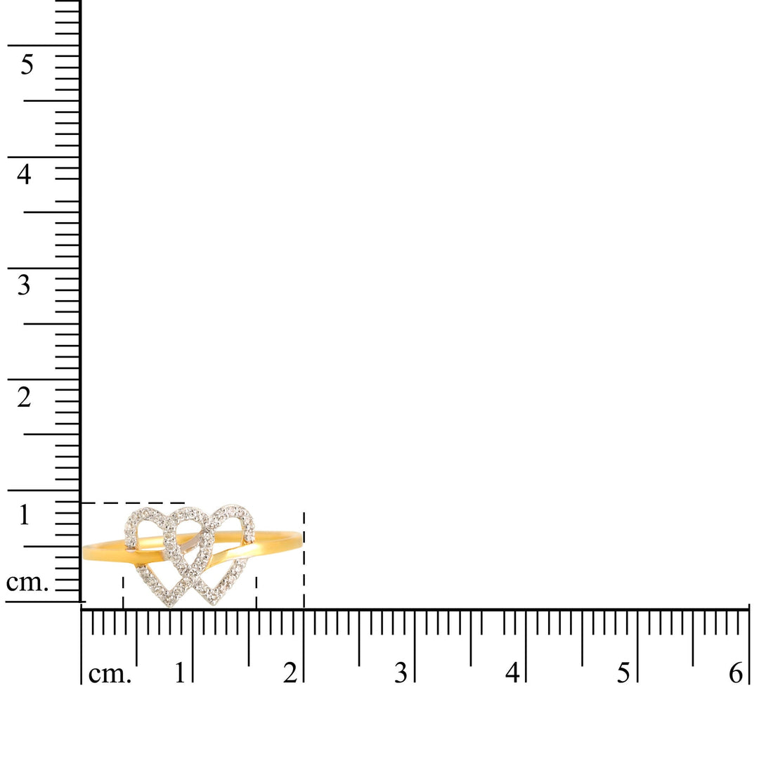 Double Heart Diamond Ring, 14k Solid Gold, Natural Diamonds, Proposal Ring, , Everyday Jewelry Gift For Her