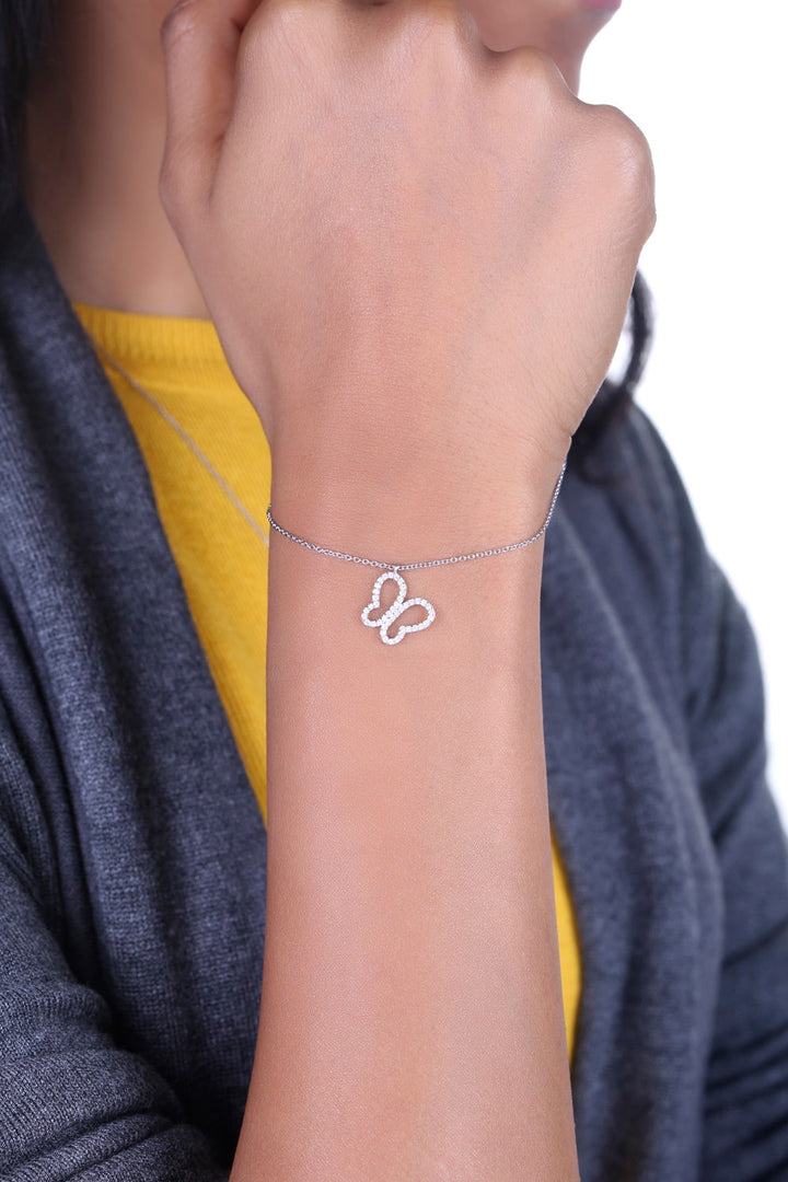 Butterfly Diamond Charm, 14k Solid Gold, Natural Diamonds, Stackable Animal Pendant, Everyday Jewelry, Open Wings Minimalist Jewelry