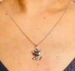 Load image into Gallery viewer, Cat Diamond Charm Pendant, 14k Solid Gold, Natural Diamonds, Gift for her
