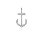 Load image into Gallery viewer, Anchor Diamond Pendant Charm, 14k Solid Gold, Natural Diamonds, Minimalist Gold Anchor Necklace, Dainty Gift for her
