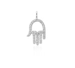Load image into Gallery viewer, Hamsa Hand Diamond Charm Pendant, 14k Solid Gold, Small Hamsa Necklace,  Natural Diamonds, Everyday Protection Bracelet, Gift for her

