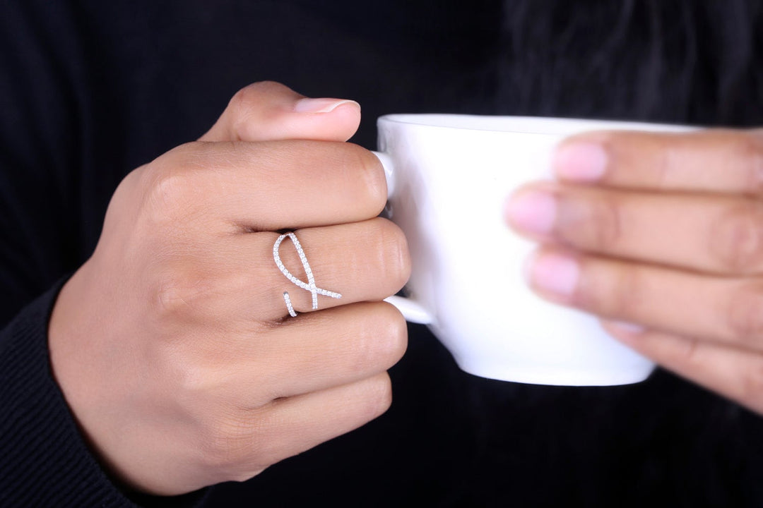 Criss Cross Lines Diamond Ring, 14k Solid Gold, Natural Diamonds, Gift for her, Everyday Jewelry