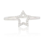 Load image into Gallery viewer, Star Diamond Ring, 14k Solid Gold, Natural Diamonds, Celestial Stackable Ring, Everyday Minimalist Jewelry, Ready To Ship
