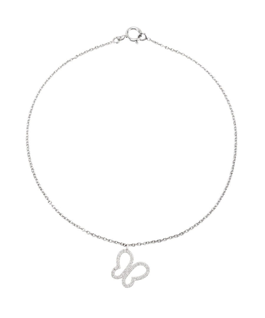 Butterfly Diamond Charm, 14k Solid Gold, Natural Diamonds, Stackable Animal Pendant, Everyday Jewelry, Open Wings Minimalist Jewelry