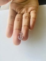 Load image into Gallery viewer, Anchor Diamond Pendant Charm, 14k Solid Gold, Natural Diamonds, Minimalist Gold Anchor Necklace, Dainty Gift for her
