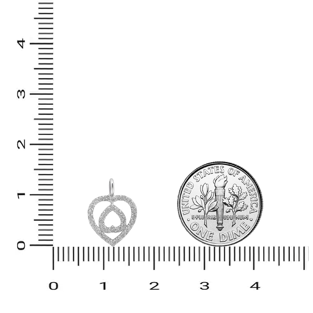 Double Heart Diamond Charm Pendant, Natural Diamonds, 14k Solid Gold, Minimalist Stacking Necklace, Everyday Jewelry, Love Promise Charm