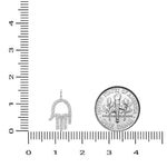 Load image into Gallery viewer, Hamsa Hand Natural Diamond Charm Pendant: 14k Solid Gold Everyday Protection Jewelry, Minimalist Necklace, Certified Jewelry, Ready To Ship
