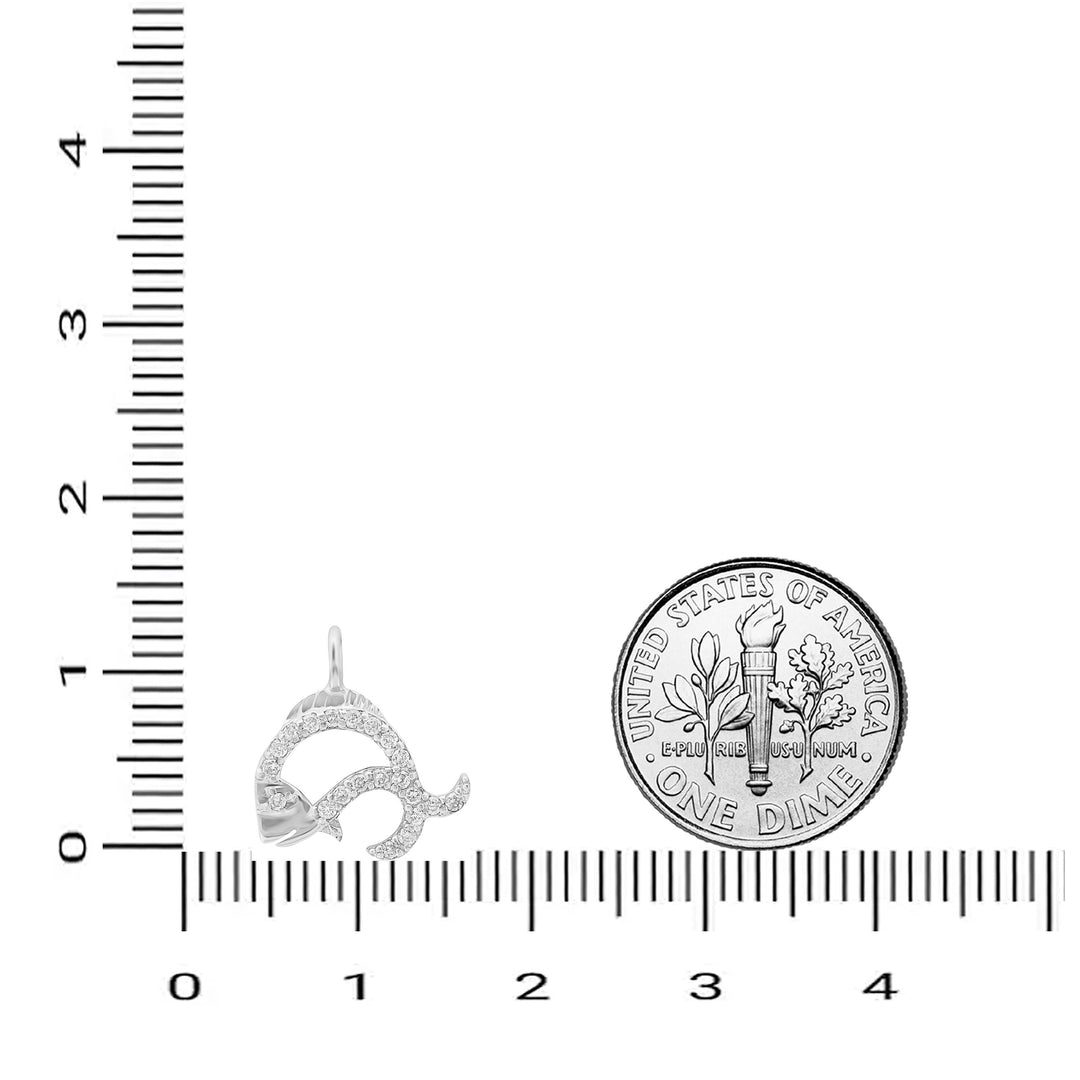 Fish Diamond Charm Pendant, 14k Solid Gold, Natural Diamonds, Animal Jewelry, Dainty Charm Necklace, Ready To Ship