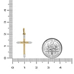 Load image into Gallery viewer, Diamond Tip Cross Pendant, 14k Solid Gold, Natural Diamonds, IGI Certified, Religious Adjustable Necklace, Everyday Jewelry, Gift For Her

