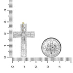 Load image into Gallery viewer, Diamond Cross Pendant, 14k Solid Gold, Natural Diamonds, Baguette Necklace With Adjustable Chain, Communion Religious Jewelry, Faith Pendant
