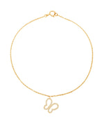 Load image into Gallery viewer, Butterfly Diamond Charm, 14k Solid Gold, Natural Diamonds, Stackable Animal Pendant, Everyday Jewelry
