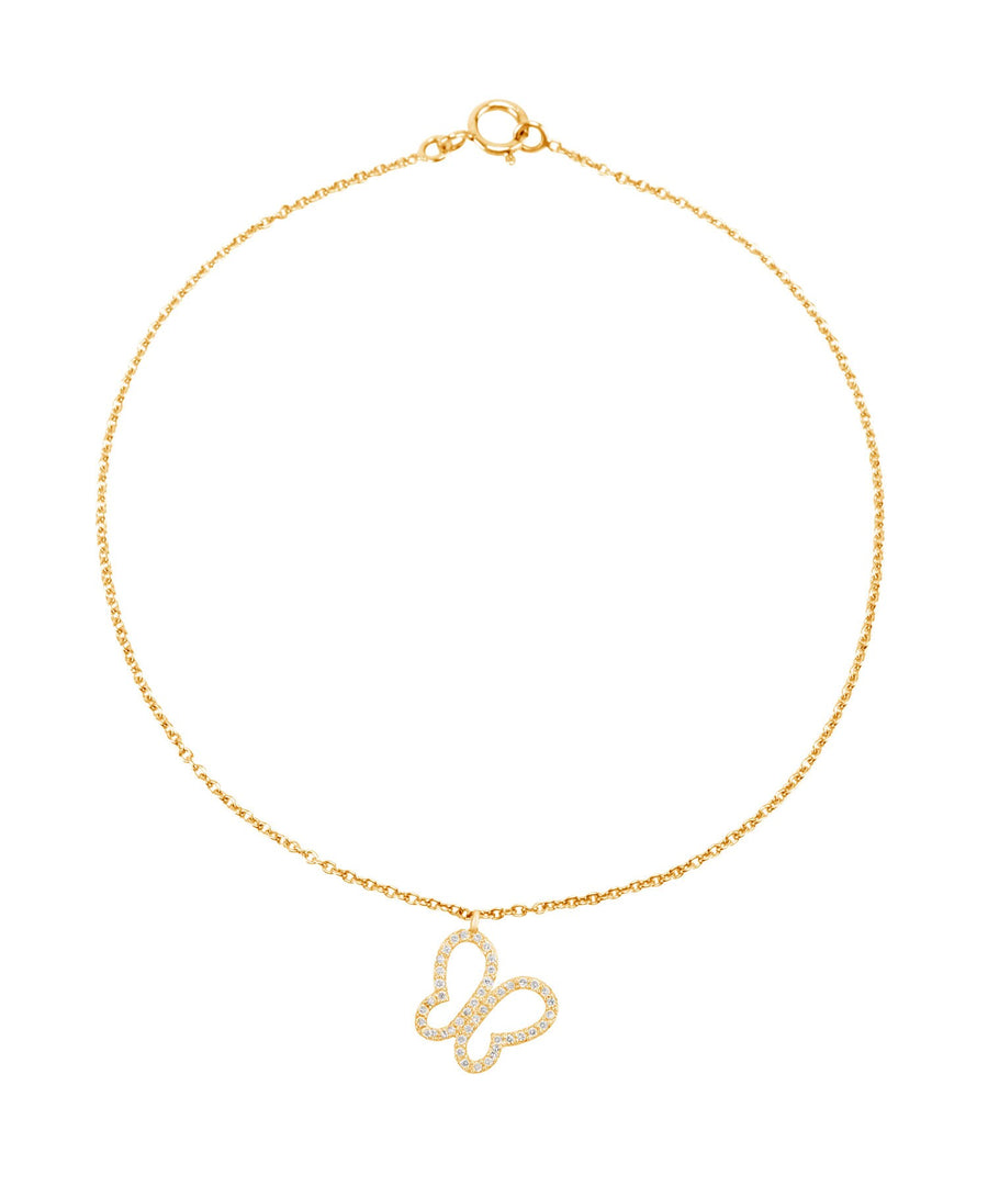 Butterfly Diamond Charm, 14k Solid Gold, Natural Diamonds, Stackable Animal Pendant, Everyday Jewelry, Open Wings Minimalist Jewelry