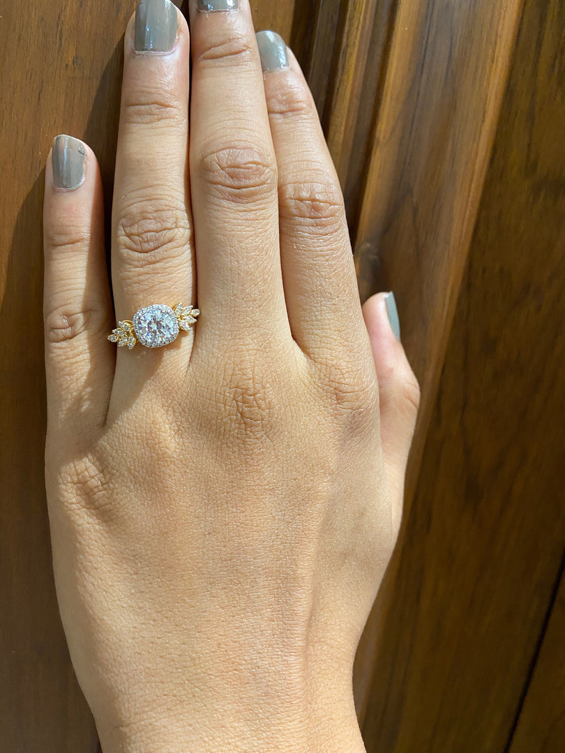 Round Solitaire Diamond Ring, Moissanite Engagement Ring, 14K Solid Gold, Gift For Her