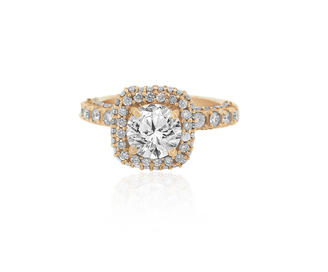 Round Solitaire Diamond Ring, Moissanite Engagement Ring, 14k Solid Gold Ring, Gift  for her