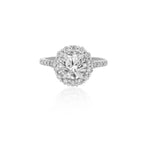 Load image into Gallery viewer, Round Solitaire Diamond Ring, Moissanite Engagement Ring, 14K Solid Gold, Halo Setting, Gift For Her
