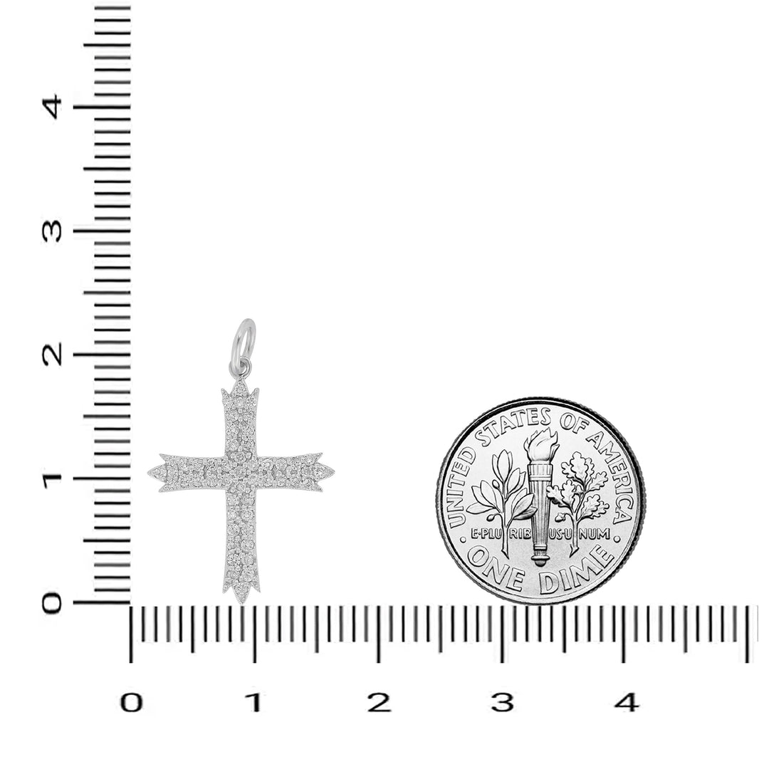 Diamond Cross Pendant, 14k Solid Gold, Natural Diamonds, Religious Charm With Adjustable Chain,  Minimalist Everyday Jewelry