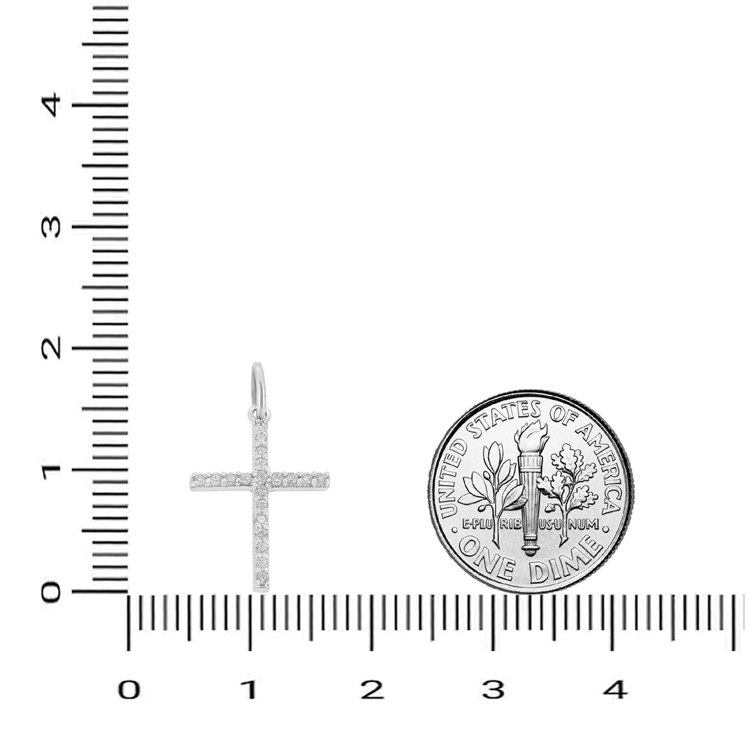 Cross Diamond Charm Pendant, 14k Solid Gold, Natural Diamonds, Baptism Gift for Her, Religious Protective Necklace, Communion Cross Bracelet