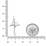 Load image into Gallery viewer, Diamond Heart Cross Pendant, 14k Solid Gold, Natural Diamonds, Cross Necklace With Adjustable Chain, Minimalistic Everyday Jewelry
