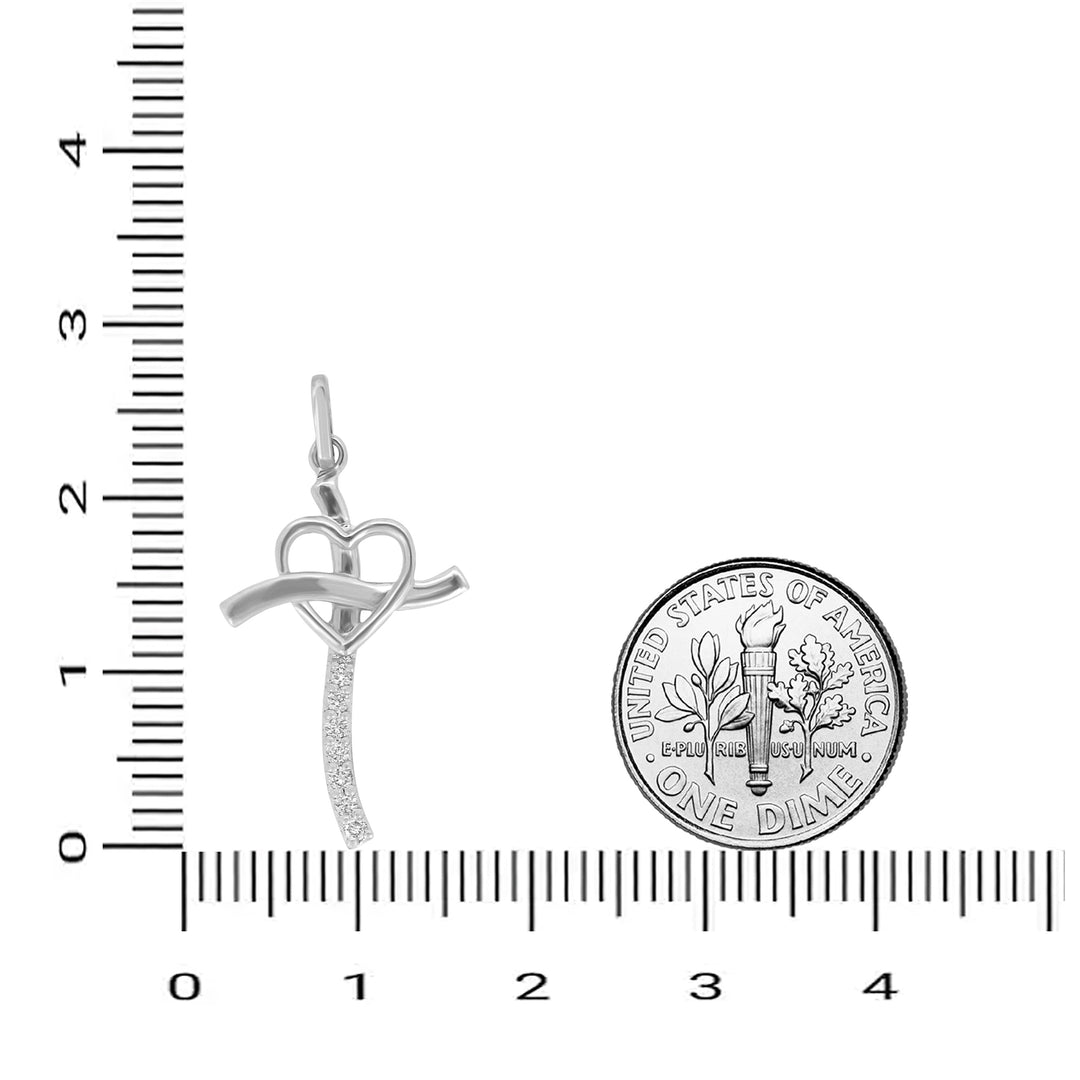 Diamond Heart Cross Pendant, 14k Solid Gold, Natural Diamonds, Cross Necklace With Adjustable Chain, Minimalistic Everyday Jewelry